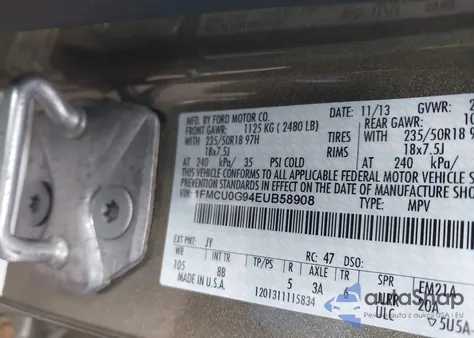 2014 Ford Escape Se from USA, damaged, VIN 1FMCU0G94EUB58908